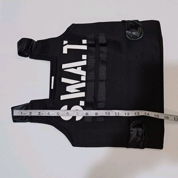 NEW SWAT Officer Halloween Costume Child Boys OSFM (Approx Small/Med) Vest Hat - Picture 6 of 7
